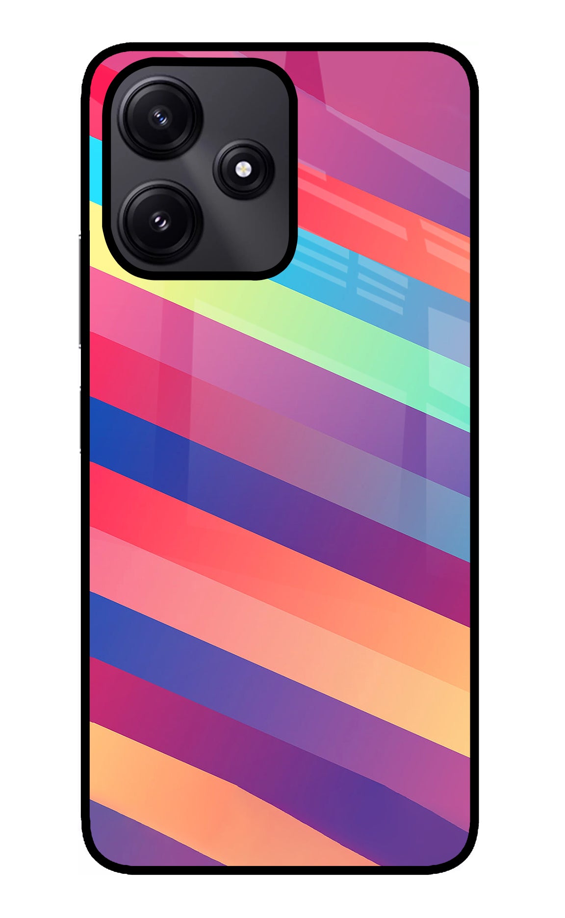 Stripes color Poco M6 Pro 5G Glass Case