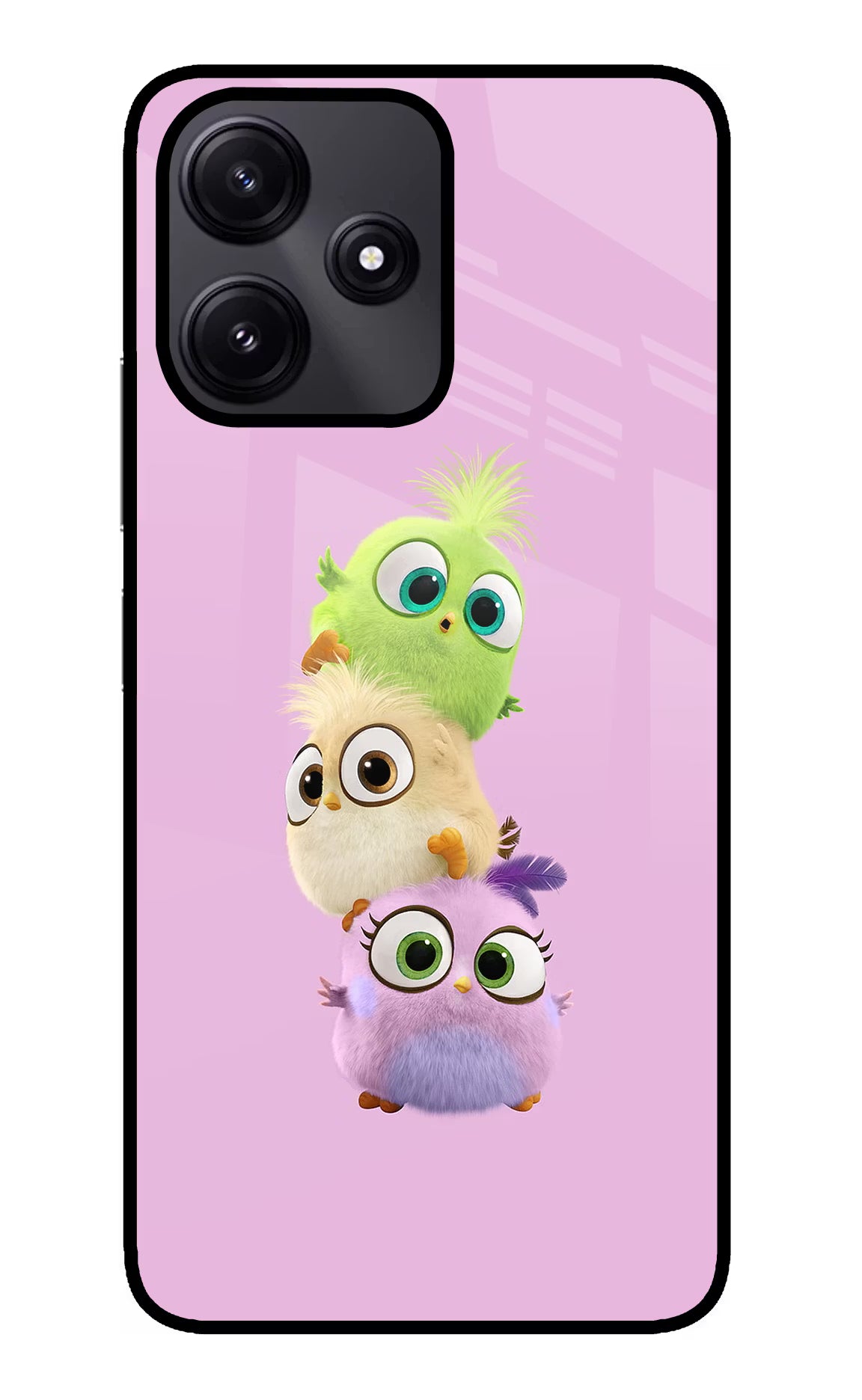 Cute Little Birds Poco M6 Pro 5G Glass Case Back Cover by Casekaro