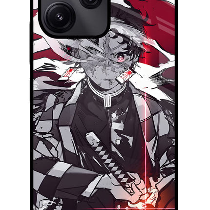 Demon Slayer Poco M6 Pro 5G Glass Case Back Cover by Casekaro