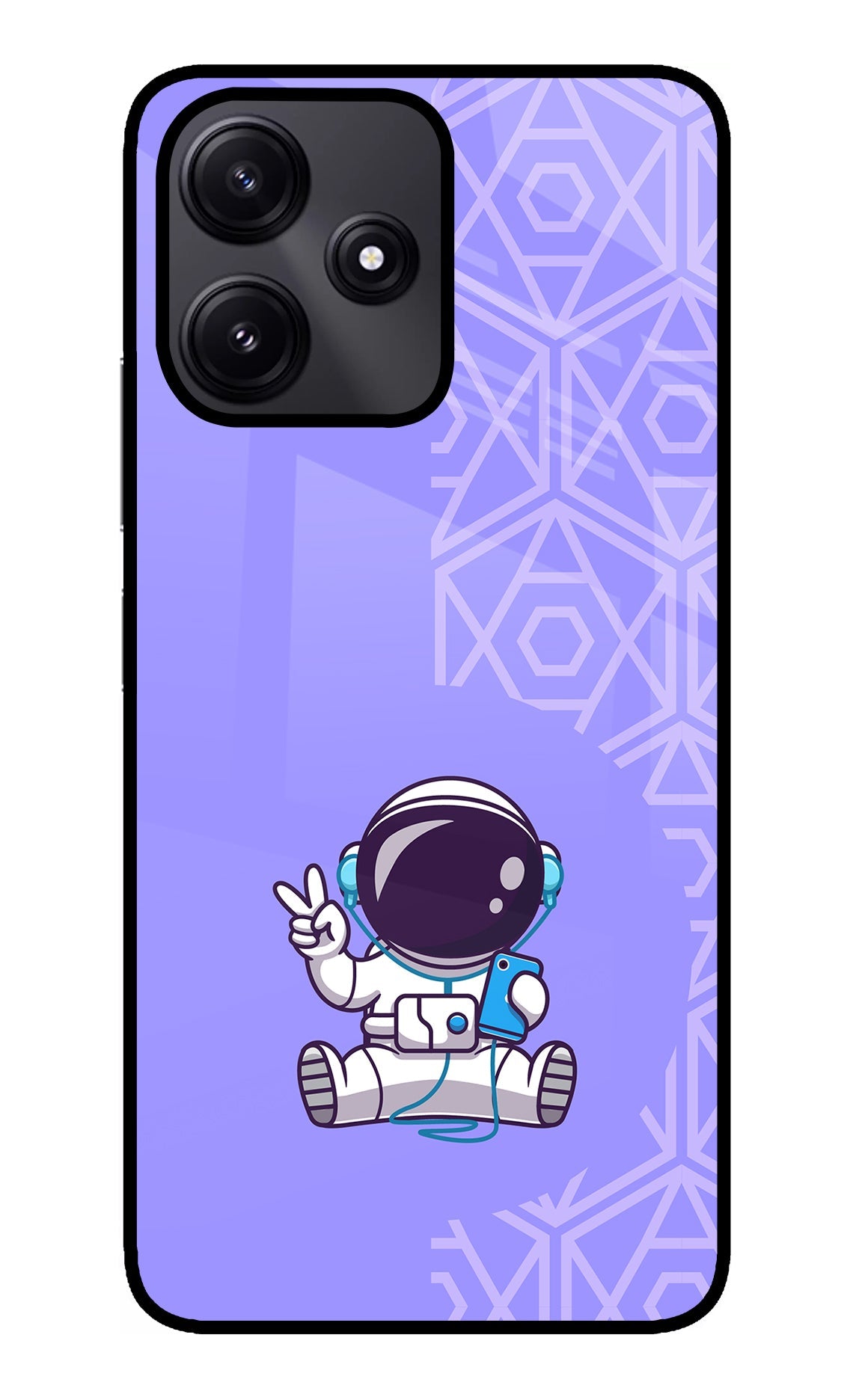 Cute Astronaut Chilling Poco M6 Pro 5G Glass Case