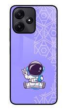 Cute Astronaut Chilling Poco M6 Pro 5G Glass Case