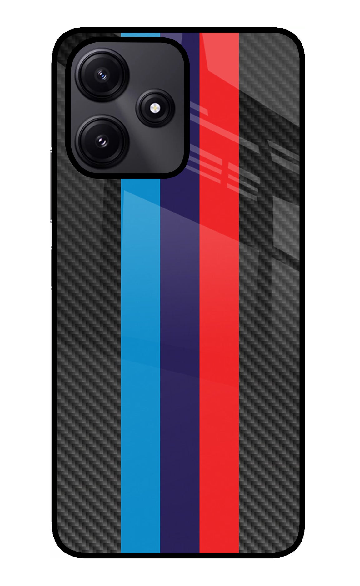 BMW Stripes Pattern Poco M6 Pro 5G Glass Case