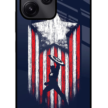 Captain America Marvel Art Poco M6 Pro 5G Glass Case