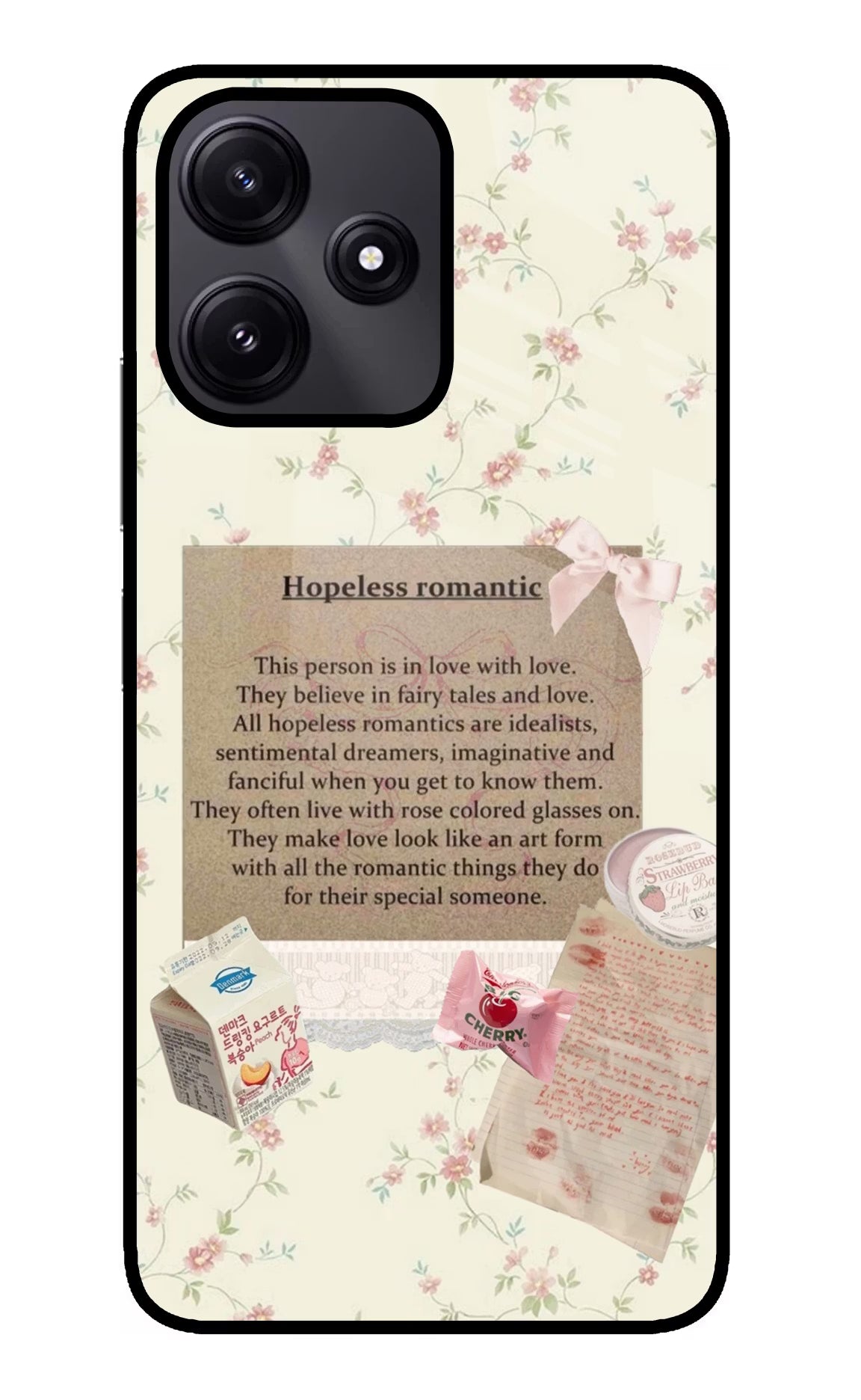 Hopeless Romantic Poco M6 Pro 5G Glass Case Back Cover by Casekaro