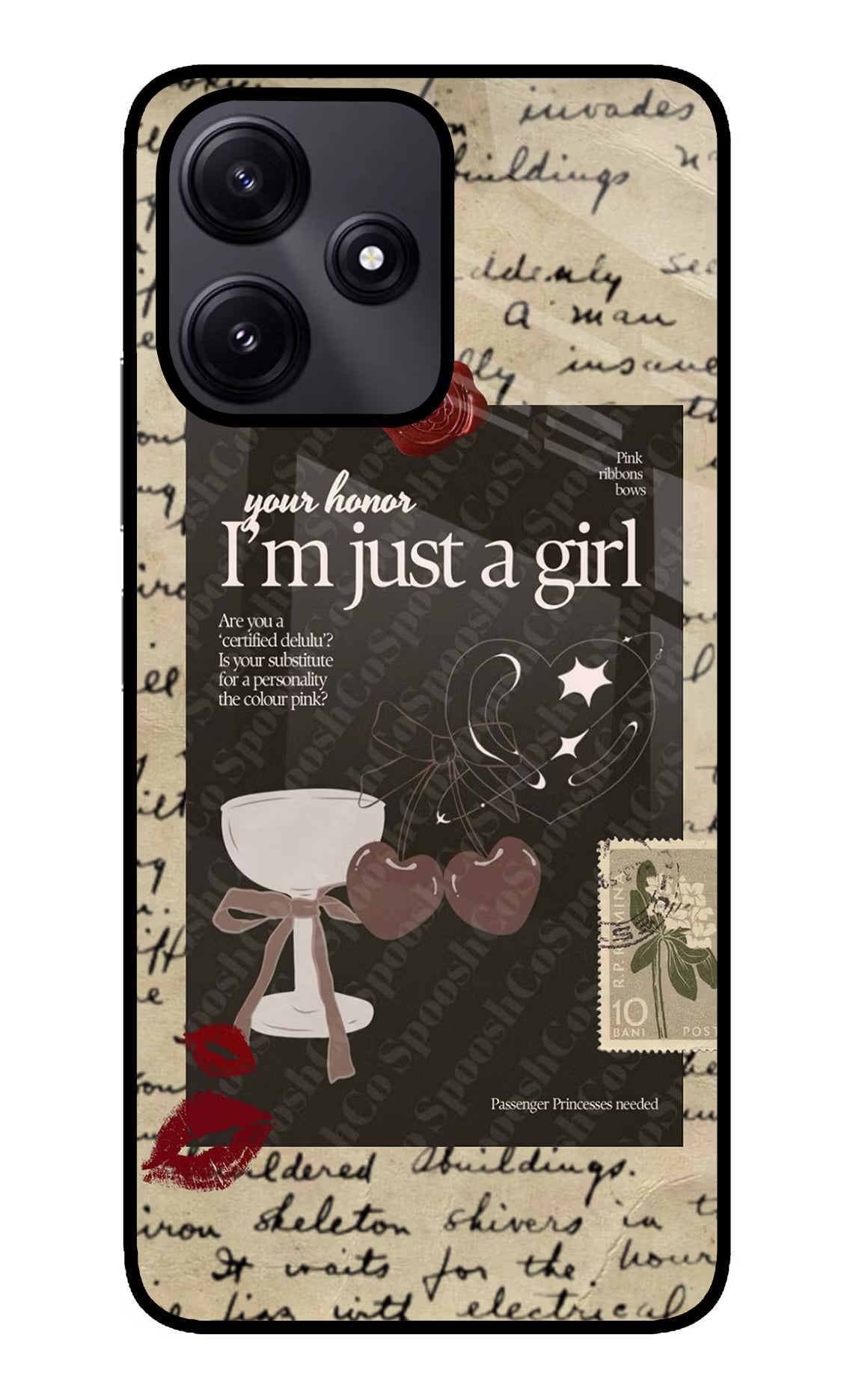 I am just a girl Poco M6 Pro 5G Glass Case Back Cover by Casekaro