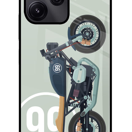 Classic Cafe Racer 99 Poco M6 Pro 5G Glass Case Back Cover by Casekaro
