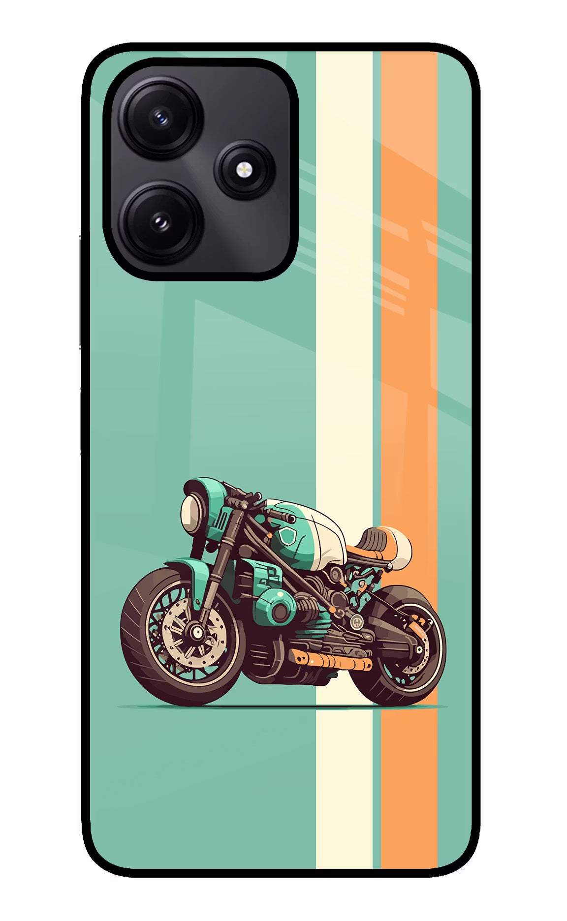 Striped Moto Drift Poco M6 Pro 5G Glass Case