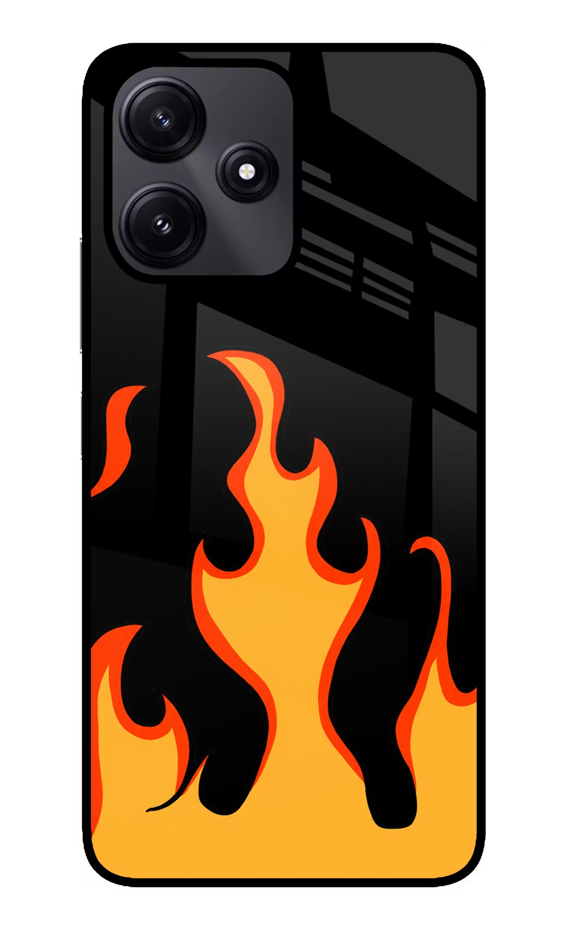 Fired Up – Black Poco M6 Pro 5G Glass Case Back Cover by Casekaro