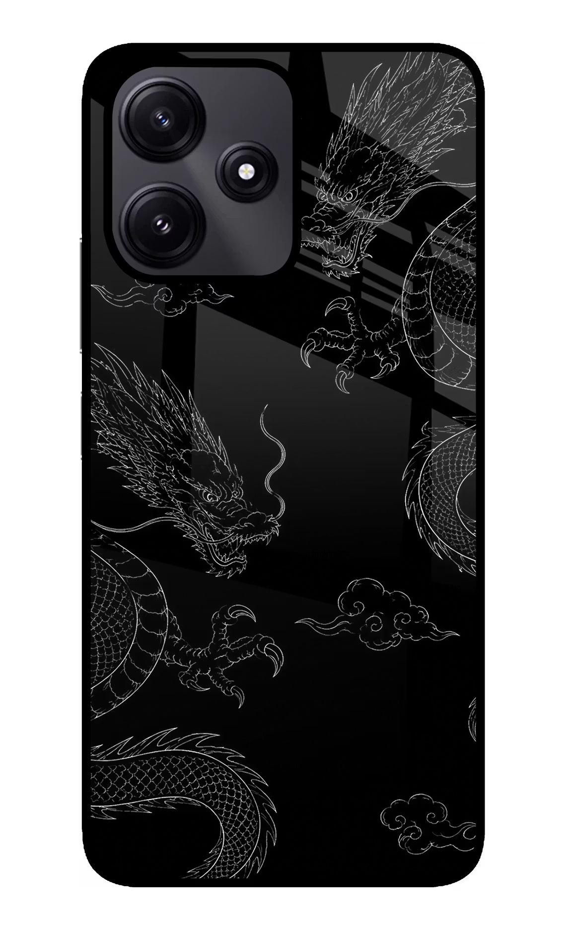 Twin Dragons Poco M6 Pro 5G Glass Case Back Cover by Casekaro