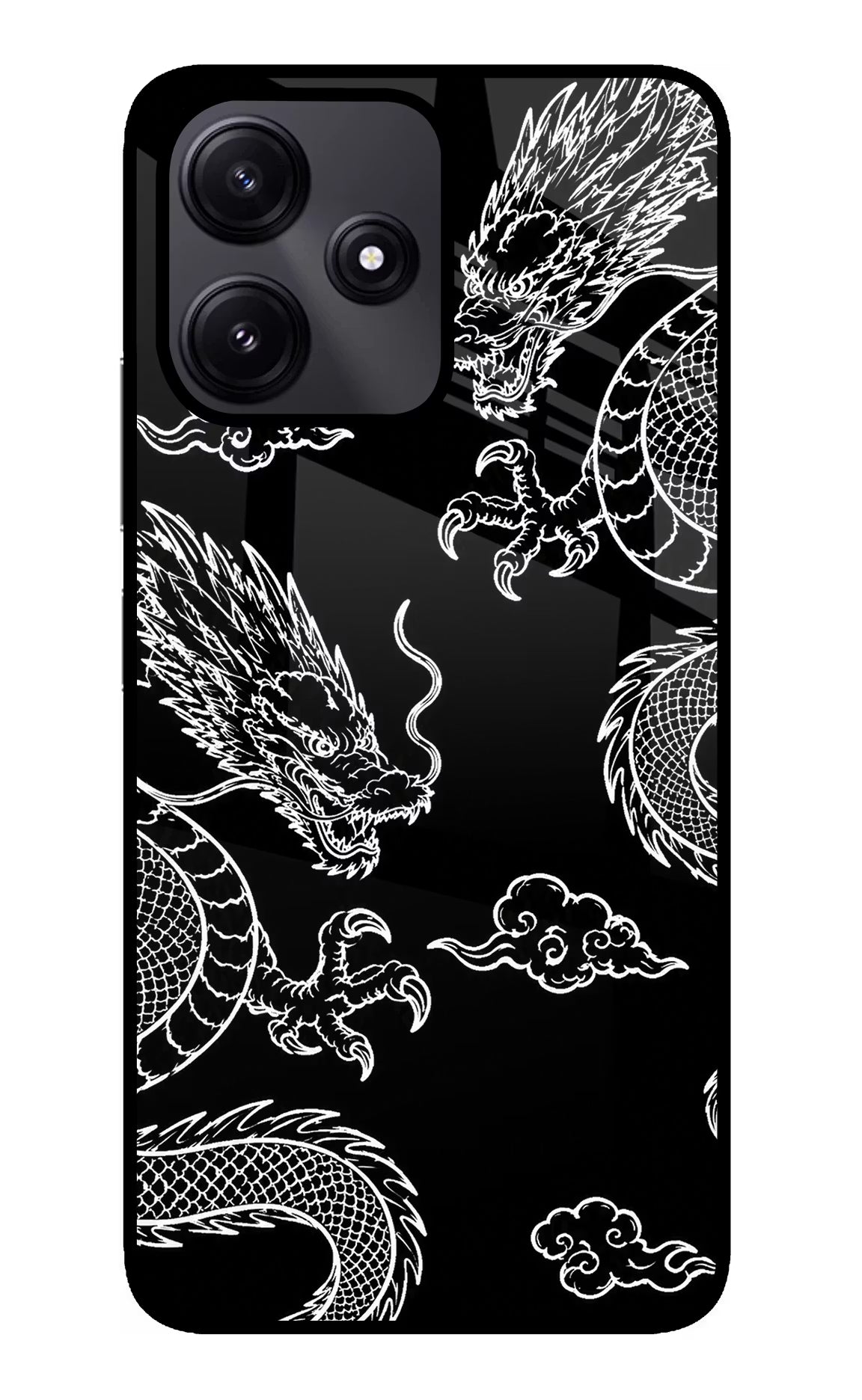 Twin Dragons Poco M6 Pro 5G Glass Case Back Cover by Casekaro