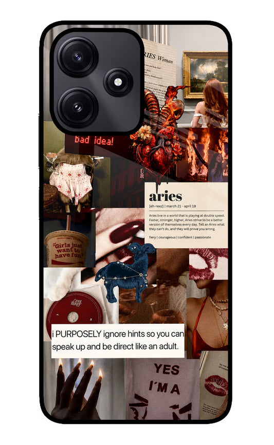 Zodiac Aries Poco M6 Pro 5G Glass Case