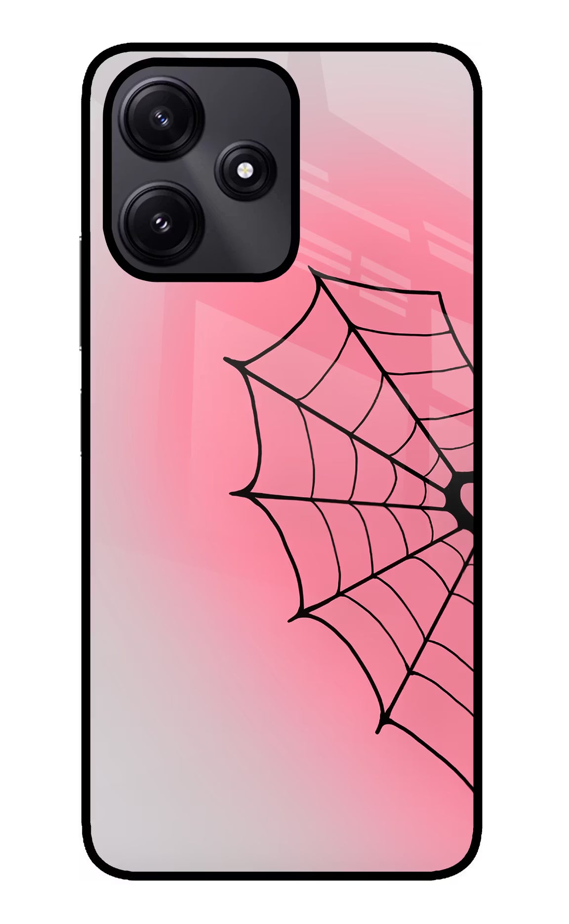 Pink Web Poco M6 Pro 5G Glass Case