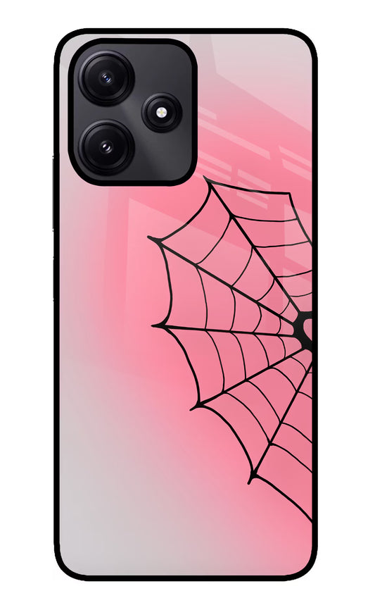 Pink Web Poco M6 Pro 5G Glass Case