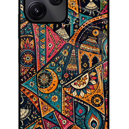 Folk Print Poco M6 Pro 5G Glass Case