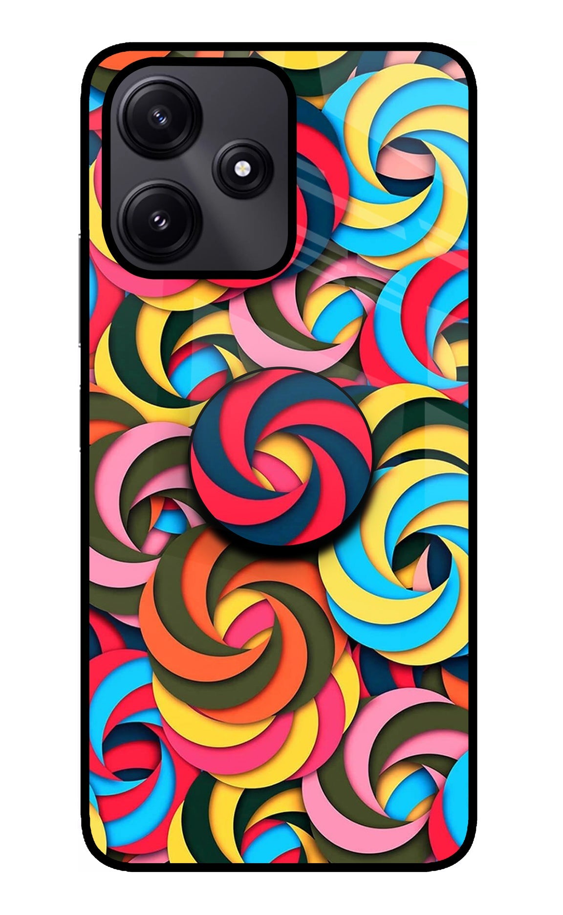 Spiral Pattern Poco M6 Pro 5G Glass Case