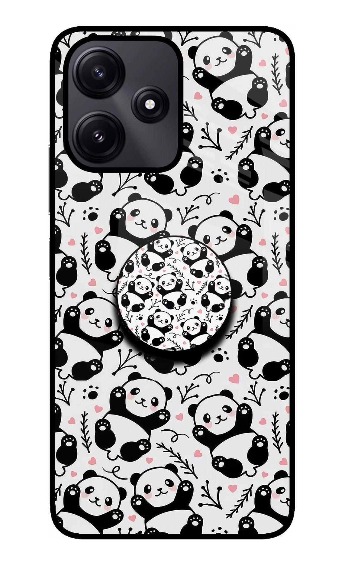 Cute Panda Poco M6 Pro 5G Glass Case