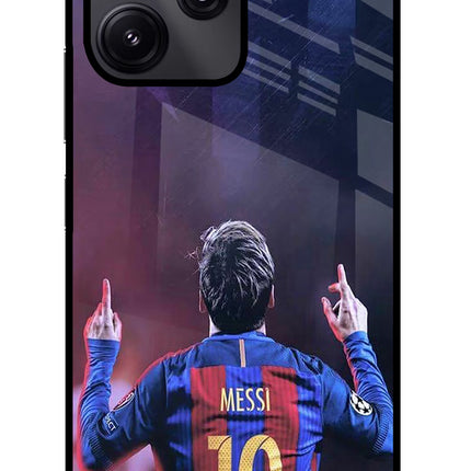 Messi Redmi 12 5G Glass Case Back Cover by Casekaro