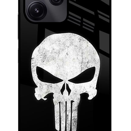 Punisher Skull Redmi 12 5G Glass Case Back Cover by Casekaro