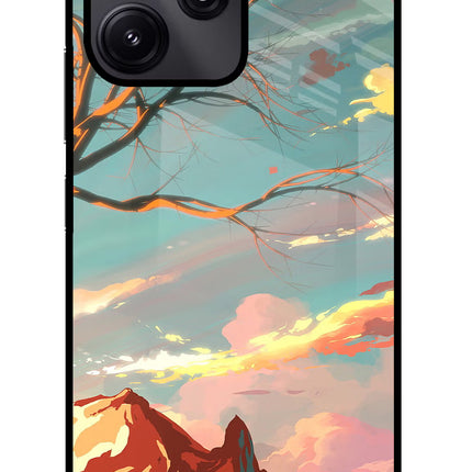 Scenery Redmi 12 5G Glass Case Back Cover by Casekaro