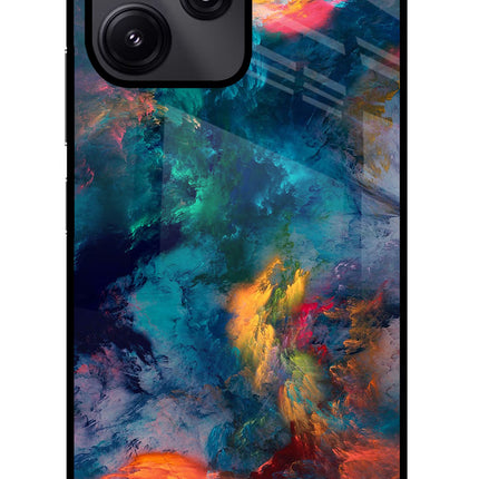 Artwork Paint Redmi 12 5G Glass Case Back Cover by Casekaro
