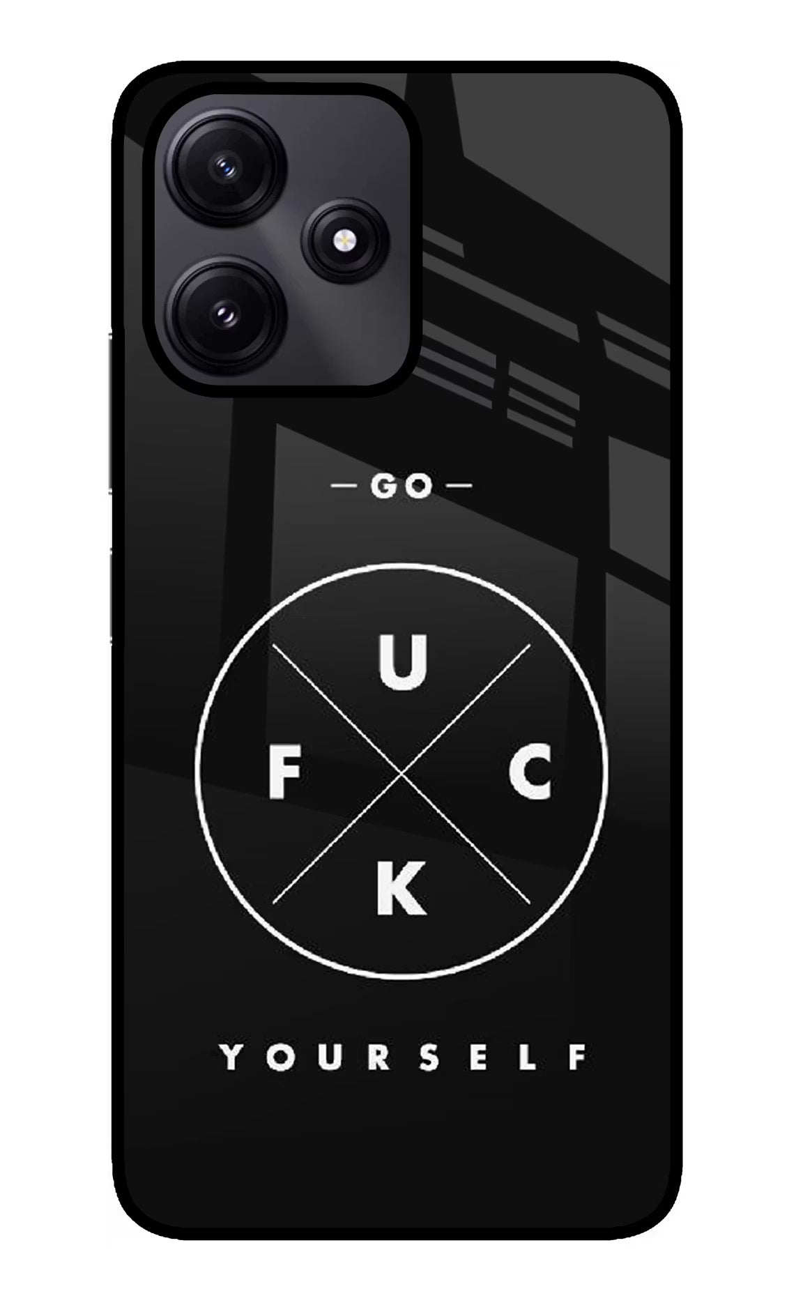 Go Fuck Yourself Redmi 12 5G Glass Case Back Cover by Casekaro