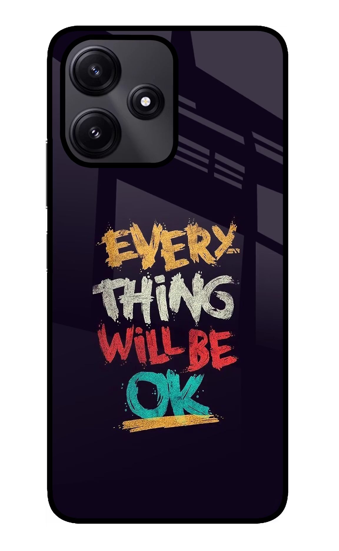 Everything Will Be Ok Redmi 12 5G Glass Case Back Cover by Casekaro