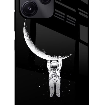 Moon Space Redmi 12 5G Glass Case Back Cover by Casekaro