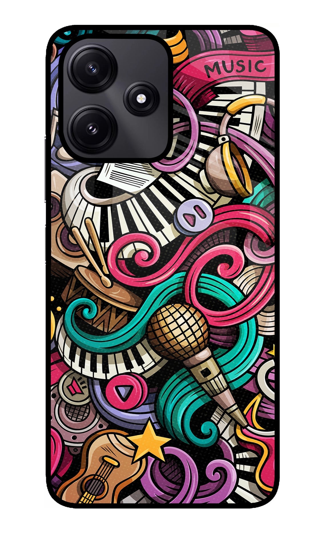 Music Abstract Redmi 12 5G Back Cover