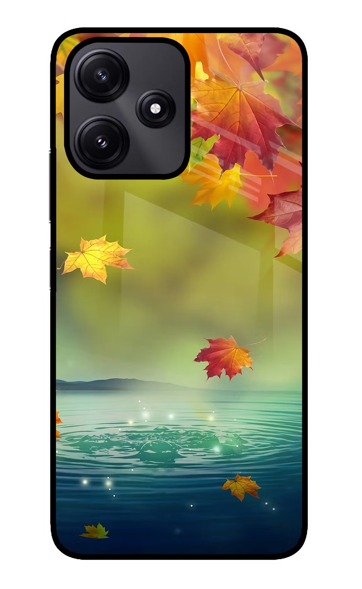 Flowers Redmi 12 5G Glass Case Back Cover by Casekaro
