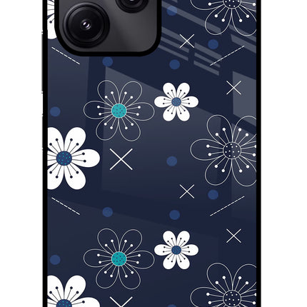 Flowers Redmi 12 5G Glass Case Back Cover by Casekaro