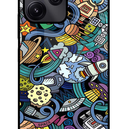 Space Abstract Redmi 12 5G Glass Case Back Cover by Casekaro