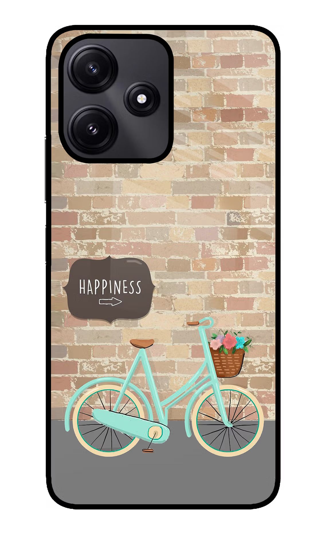 Happiness Artwork Redmi 12 5G Glass Case Back Cover by Casekaro