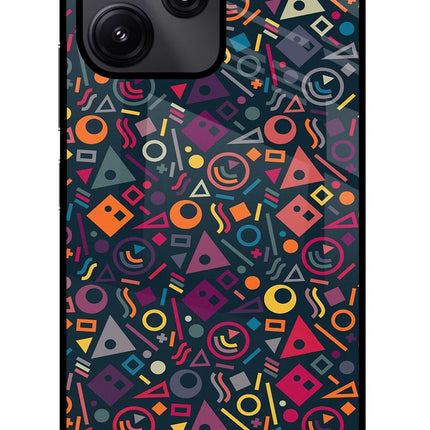 Geometric Abstract Redmi 12 5G Glass Case Back Cover by Casekaro
