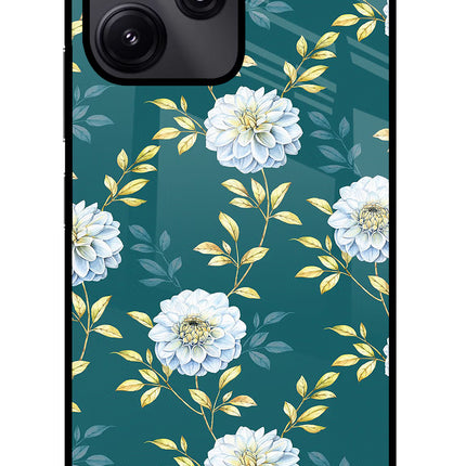 Flowers Redmi 12 5G Glass Case Back Cover by Casekaro