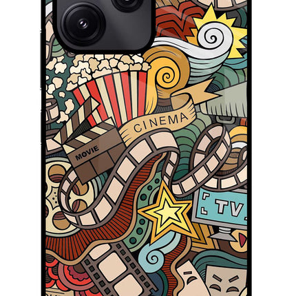 Cinema Abstract Redmi 12 5G Glass Case Back Cover by Casekaro