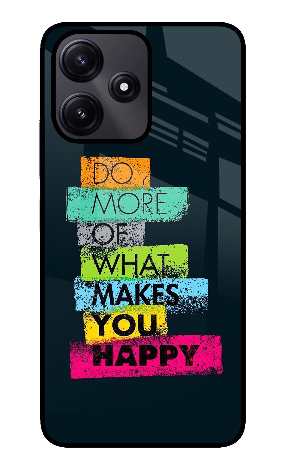 Do More Of What Makes You Happy Redmi 12 5G Glass Case Back Cover by Casekaro