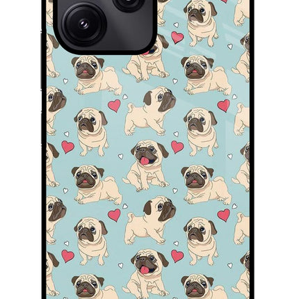 Pug Dog Redmi 12 5G Glass Case Back Cover by Casekaro