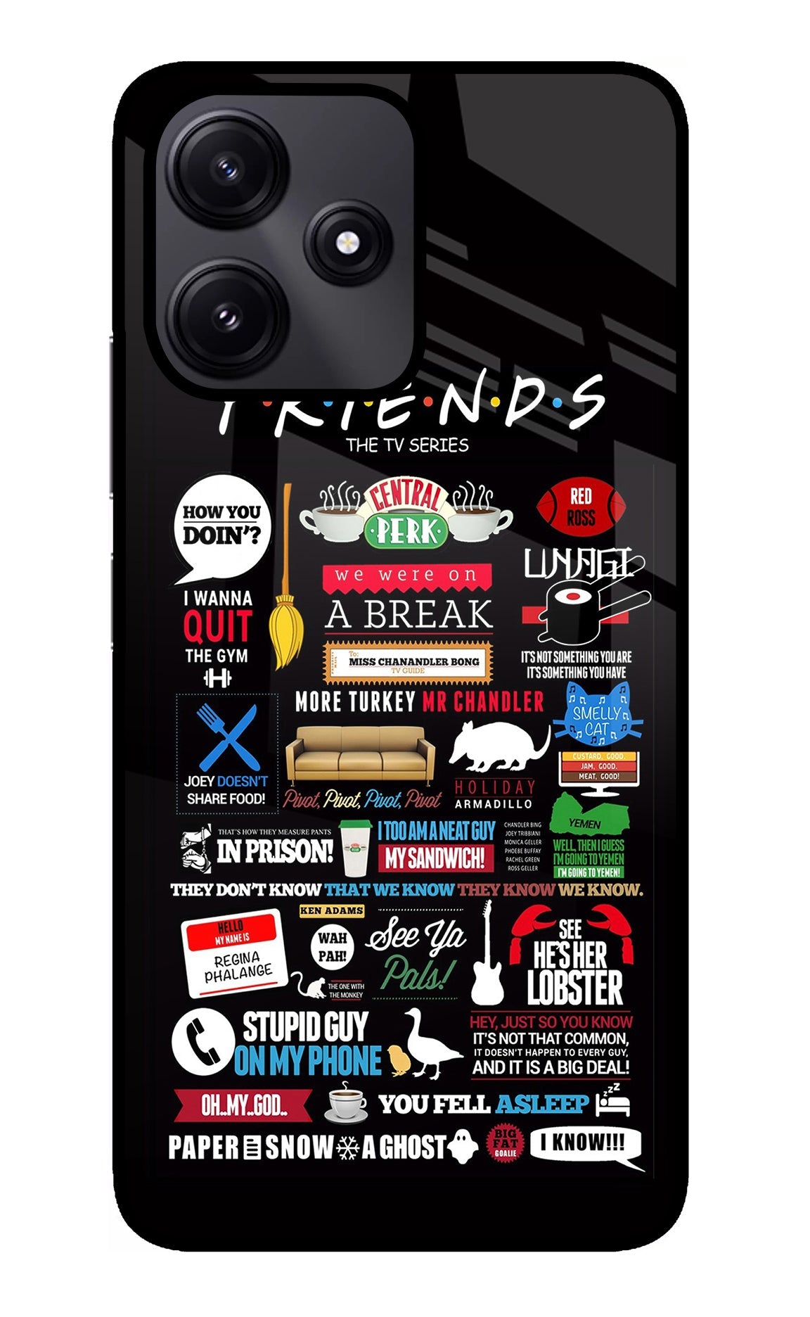 FRIENDS Redmi 12 5G Glass Case