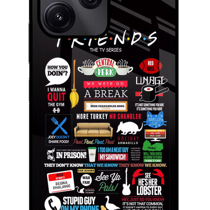FRIENDS Redmi 12 5G Glass Case Back Cover by Casekaro