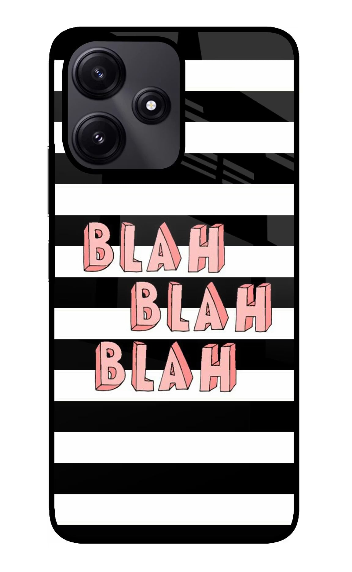 Blah Blah Blah Redmi 12 5G Glass Case Back Cover by Casekaro