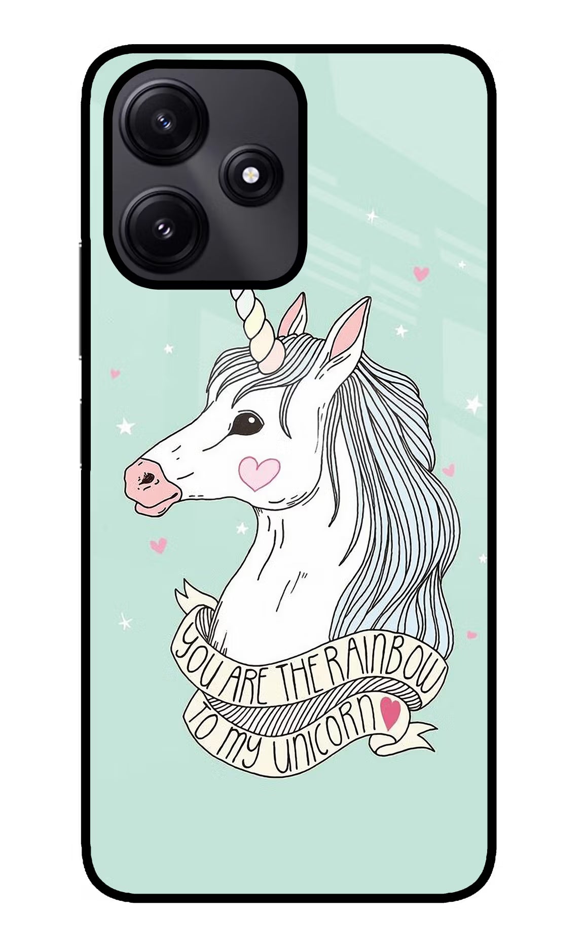 Unicorn Wallpaper Redmi 12 5G Glass Case Back Cover by Casekaro