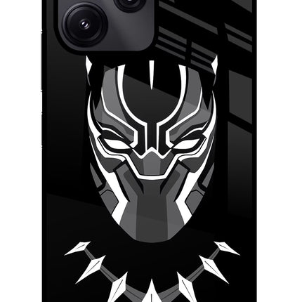 Black Panther Redmi 12 5G Glass Case Back Cover by Casekaro