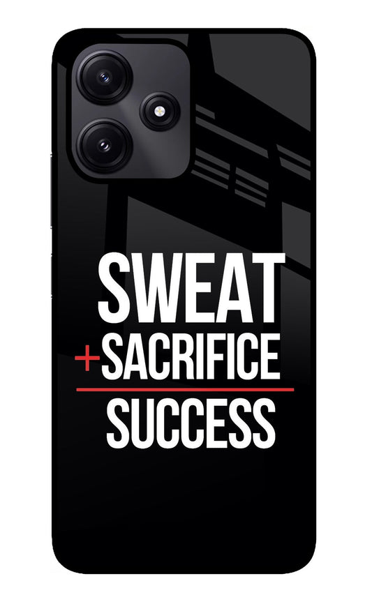 Sweat Sacrifice Success Redmi 12 5G Glass Case