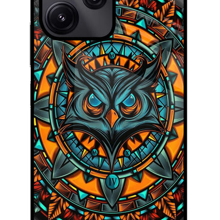 Angry Owl Art Redmi 12 5G Glass Case Back Cover by Casekaro