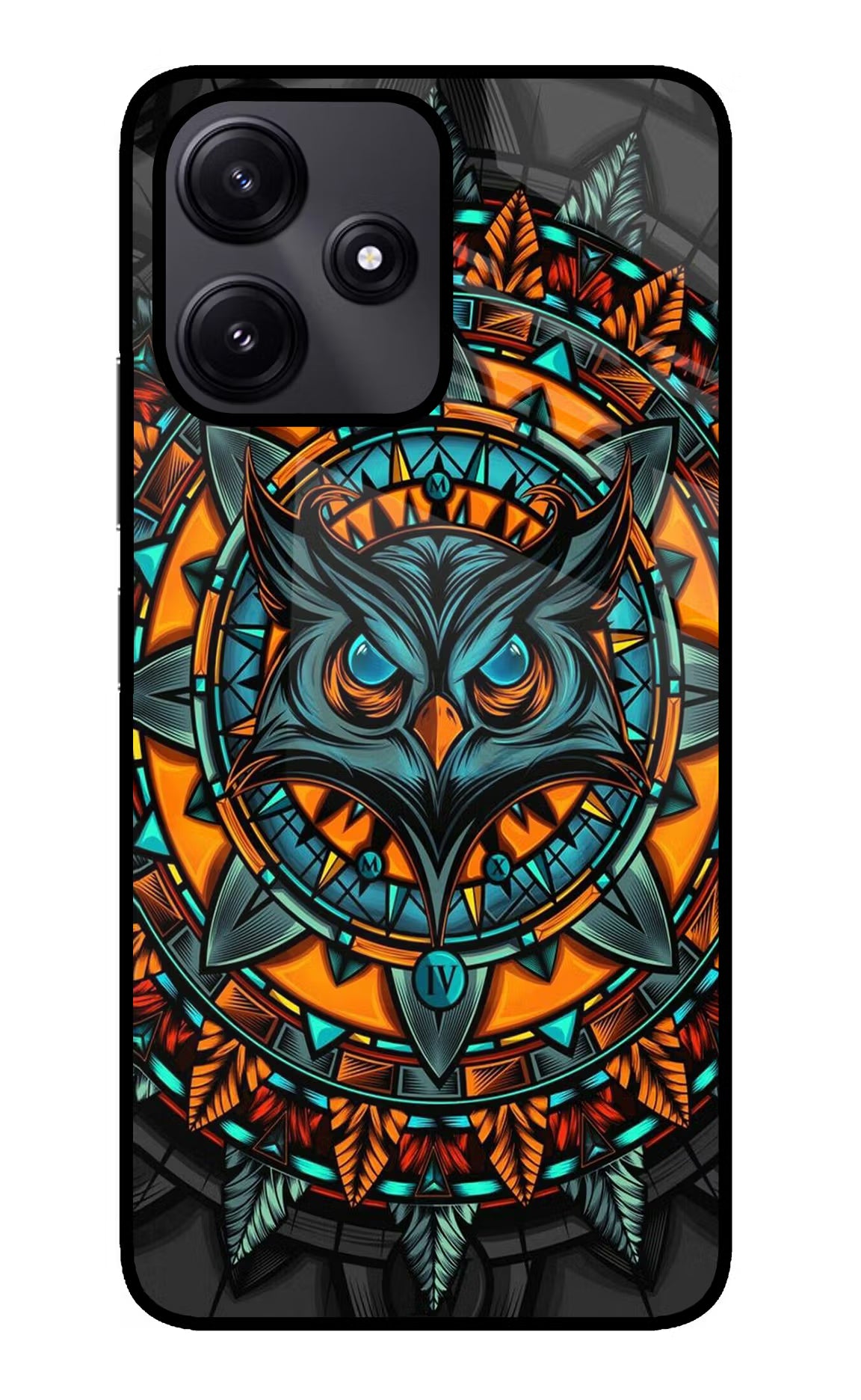 Angry Owl Art Redmi 12 5G Glass Case Back Cover by Casekaro