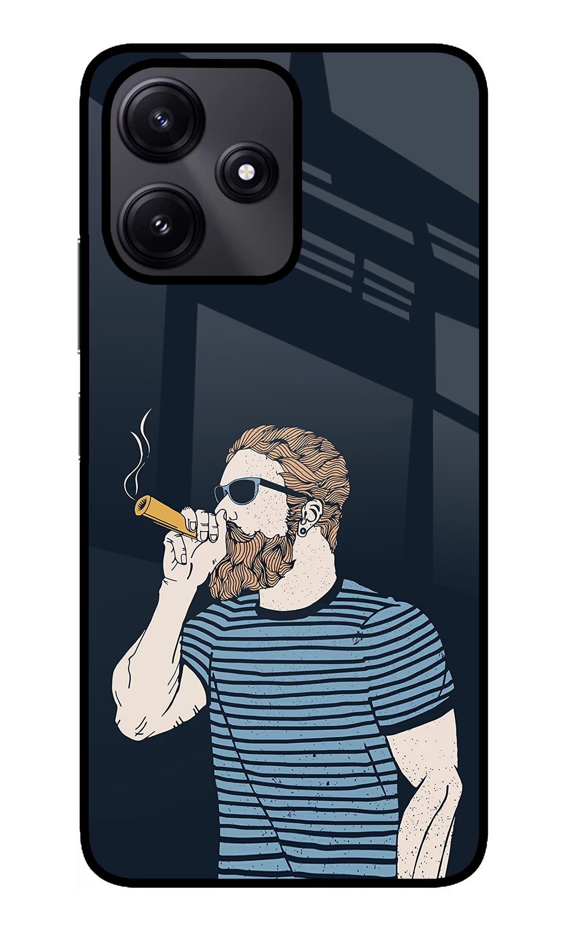 Smoking Redmi 12 5G Glass Case Back Cover by Casekaro