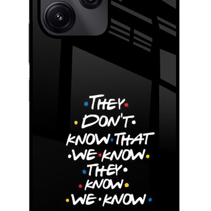 FRIENDS Dialogue Redmi 12 5G Glass Case Back Cover by Casekaro