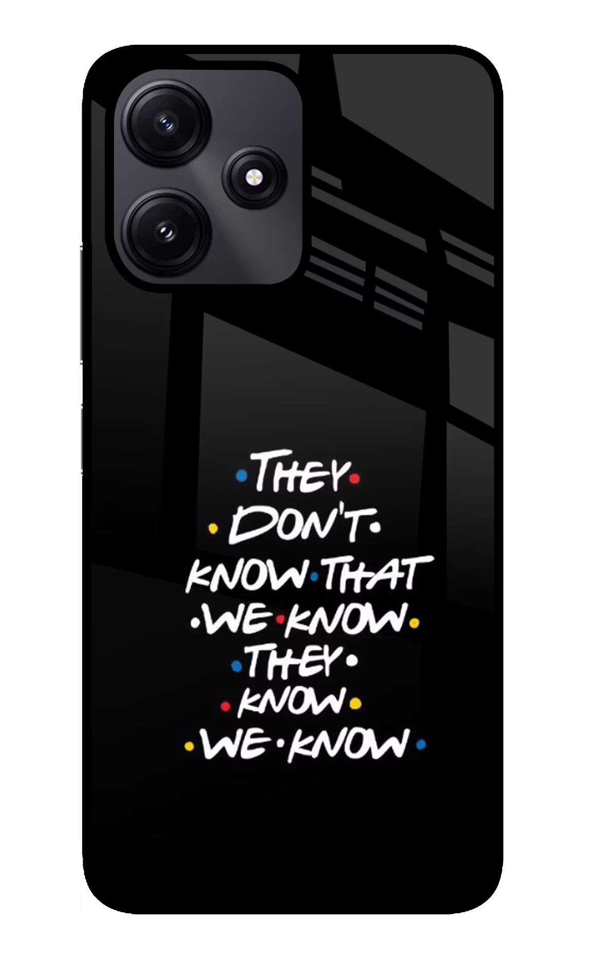 FRIENDS Dialogue Redmi 12 5G Glass Case Back Cover by Casekaro