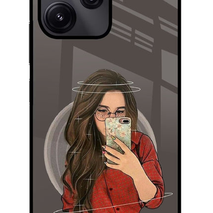 Selfie Queen Redmi 12 5G Glass Case Back Cover by Casekaro