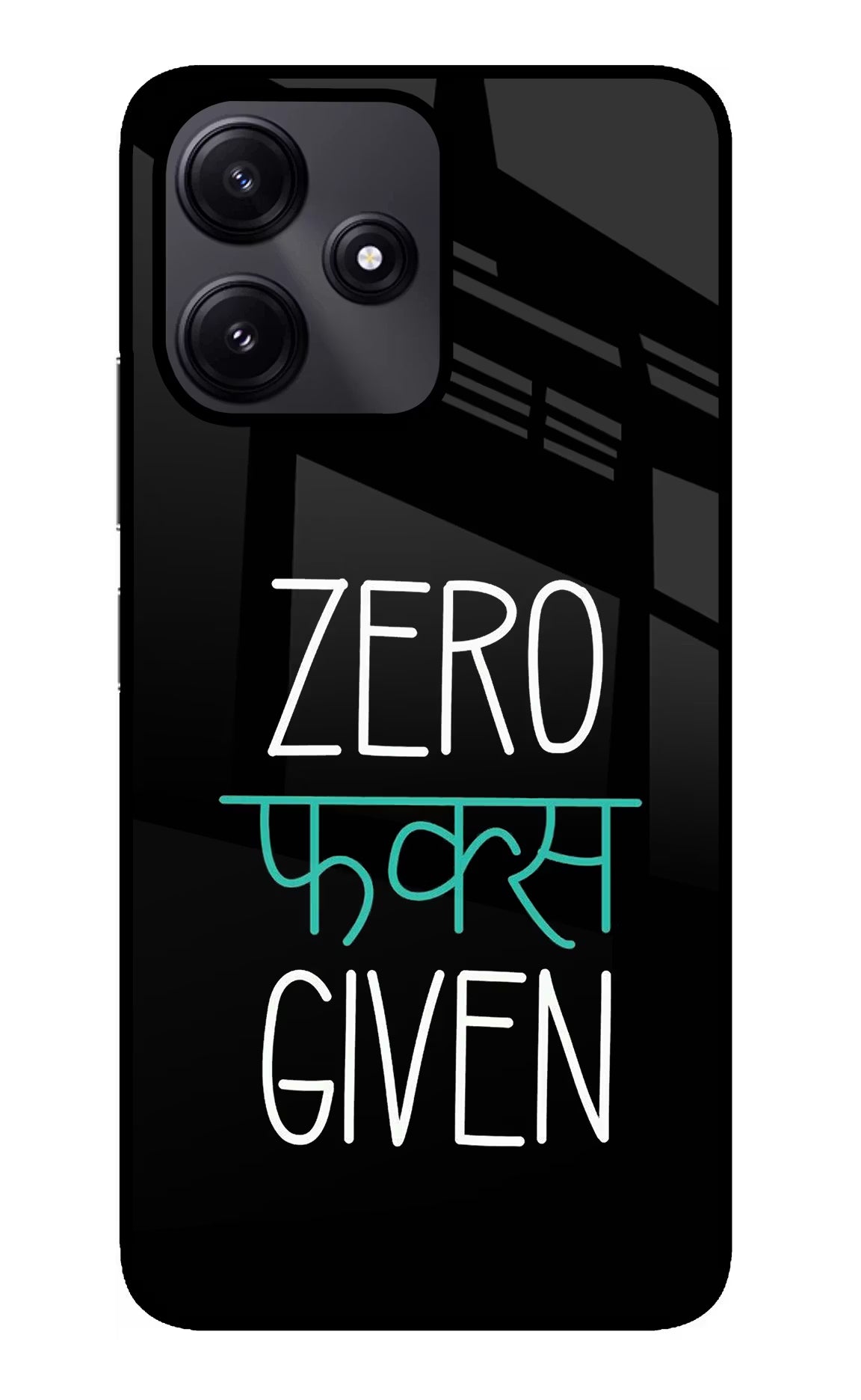Zero Fucks Given Redmi 12 5G Glass Case Back Cover by Casekaro